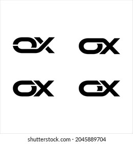 OX company linked letter logo, Connected modern typography logo, Modern letters OX text logo, O and X joint logo icon with business card vector template