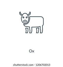 Ox concept line icon. Linear Ox concept outline symbol design. This simple element illustration can be used for web and mobile UI/UX.