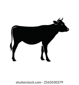 ox cow selotte vector design balck