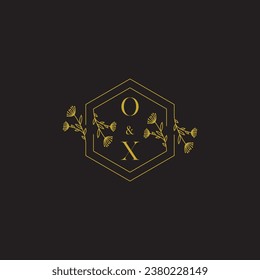 OX elegant wedding initial logo in high quality professional design that will print well across any print media