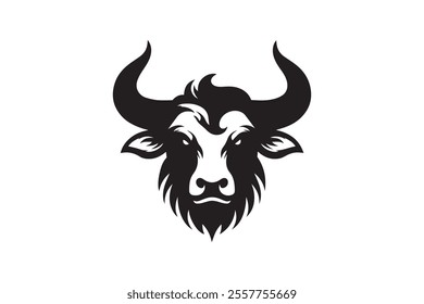 Ox face silhouette vector design 