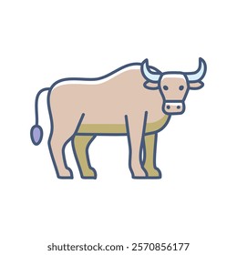 Ox flat color icon vector art