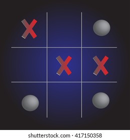 OX Game Opening, 3d vector illustration.