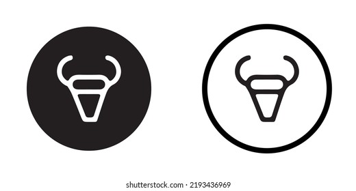 Ox Head Icon. Ox Silhouette , Isolated Background