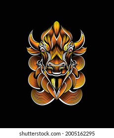 ox head vector art new style