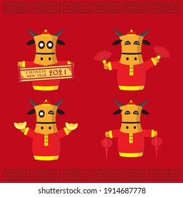 ox icon chinese new year vector 2021