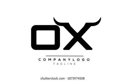 OX Icon monogram letter text alphabet logo design