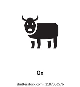 Ox icon vector isolated on white background, logo concept of Ox sign on transparent background, filled black symbol svg