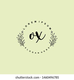 OX Initial beauty floral logo template