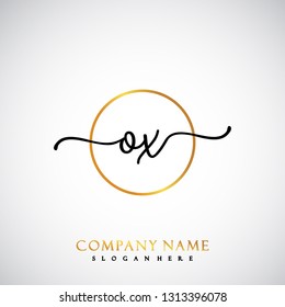 OX Initial Handwriting logo template vector