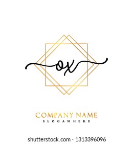 OX Initial Handwriting logo template vector