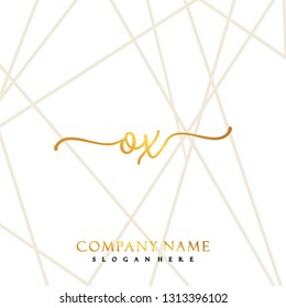 OX Initial Handwriting logo template vector