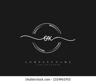 OX initial handwriting logo template vector