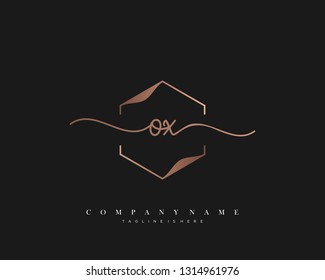 OX initial handwriting logo template vector