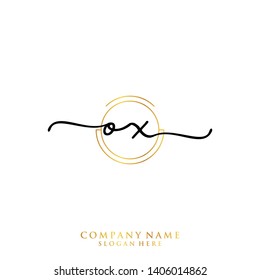 OX Initial handwriting logo template