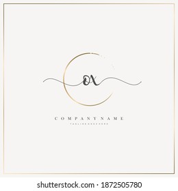 OX Initial Letter handwriting logo hand drawn template vector, logo for beauty, cosmetics, wedding, fashion and business