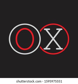 OX Initial letter linked circle capital monogram logo modern template