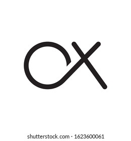 OX initial letter logo template vector icon design