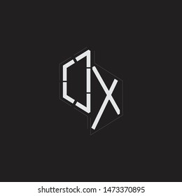 OX Initial Letters logo monogram with up to down style isolated on black background