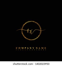 OX Initial luxury handwriting logo vector