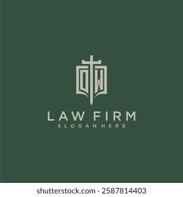 OX initial monogram for law firm with sword and shield logo image