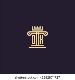 Erstmaliges Monographie-Logo von OX für Anwaltskanzlei mit Säulenbilddesign