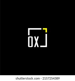 OX initial monogram logo with square style design