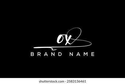 OX letter beauty handwriting vector logo. 