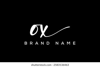 OX letter beauty handwriting vector logo. 