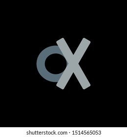 OX Letter monogram with abstrac concept style design