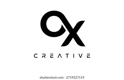 OX-Buchstabe Monogramm Logo für moderne kreative Markenidentität