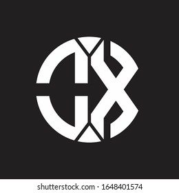 OX Logo monogram with piece circle ribbon style