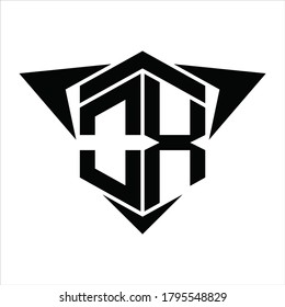 OX Logo monogram with wings arrow around design template on white background