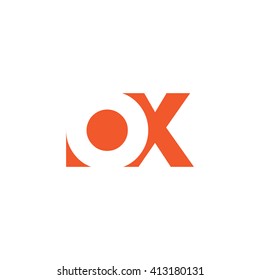 OX Logo. Vector Graphic Branding Letter Element. White Background