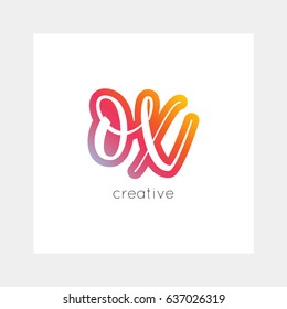 OX logo, vector. Useful as branding, app icon, alphabet combination, clip-art.