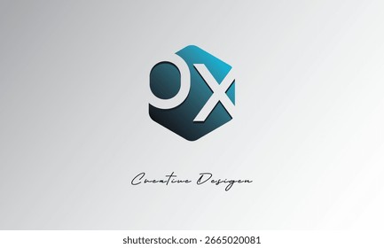 OX Minimal Polygon Form Abstrakte Negative Space Symbol für Branding-Nutzung"