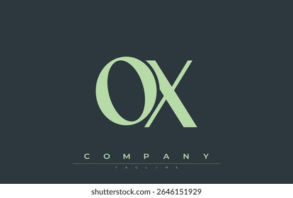 OX Modern Initials Logo Design. Branding logo with stylized initials showcasing bold design and modern aesthetic. Ideal for professional business branding or creative projects focusing on minimalistic