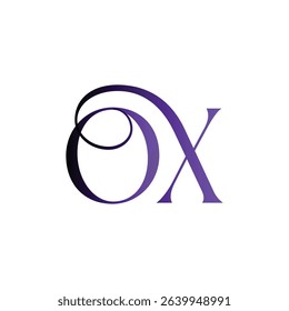 OX modern minimalist wordmark logo featuring clean typography and timeless initials. Perfect for businesses seeking a sleek, professional identity with lasting visual appeal and versatility.