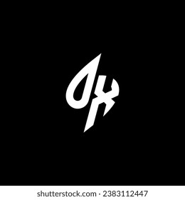 OX monogram esport logo design with cool shape concept in vector