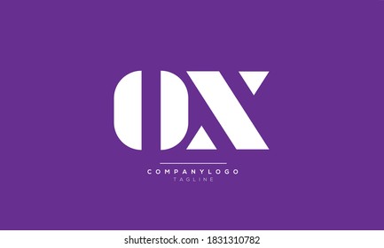 OX monogram initials, text letters. Abstract alphabet logo design.