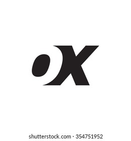 OX negative space letter logo
