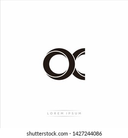 ox o x Initial Letter Split Lowercase Modern Monogram linked outline rounded logo