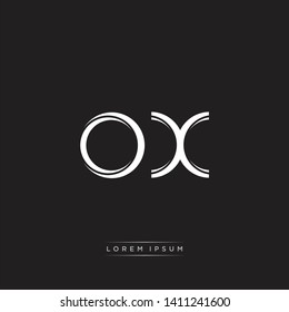 ox o x logo Initial Letter Split Lowercase Modern Style