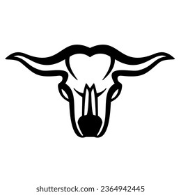 Ox scull and horns. Logo design vector illustration.