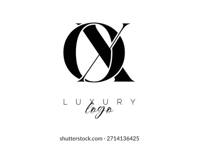 OX Serif Letter Monogramm Typografie Logo für elegante Premium-Branding-Identität