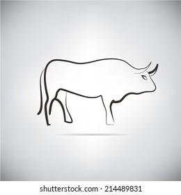 ox with sketch line design, bull