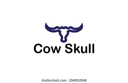 OX Skull Template Design With White Background.