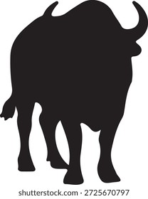 Imagen de Arte vectorial de buey en el fondo blanco de la silueta.