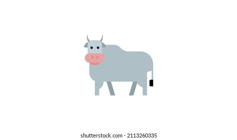 Ox vector flat icon. Ox, Bull, Oxen, Steer. Isolated bull emoji illustration