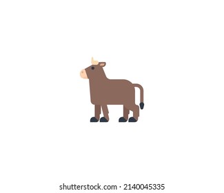 Icono aislado del vector Ox. Ilustración de emoji de toros.